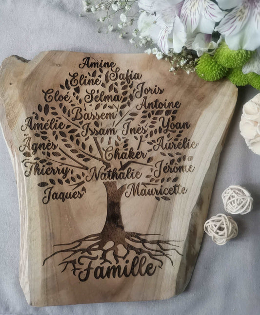 arbre généalogique personnalisable en bois teck cadeau pour toute la famille mon objet personnalisé