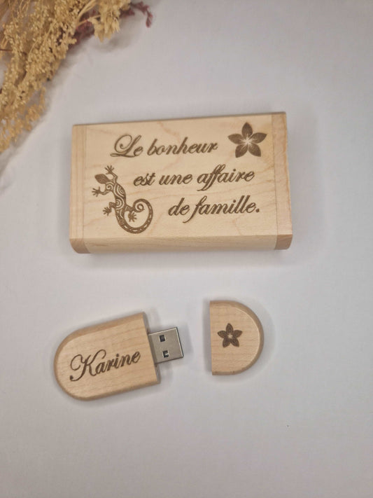 Cle usb en bois personnalisée