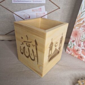 pot à crayon cadeaux personnalise grave arabe cadeau enfant musulman mou3alima bois mon objet perso