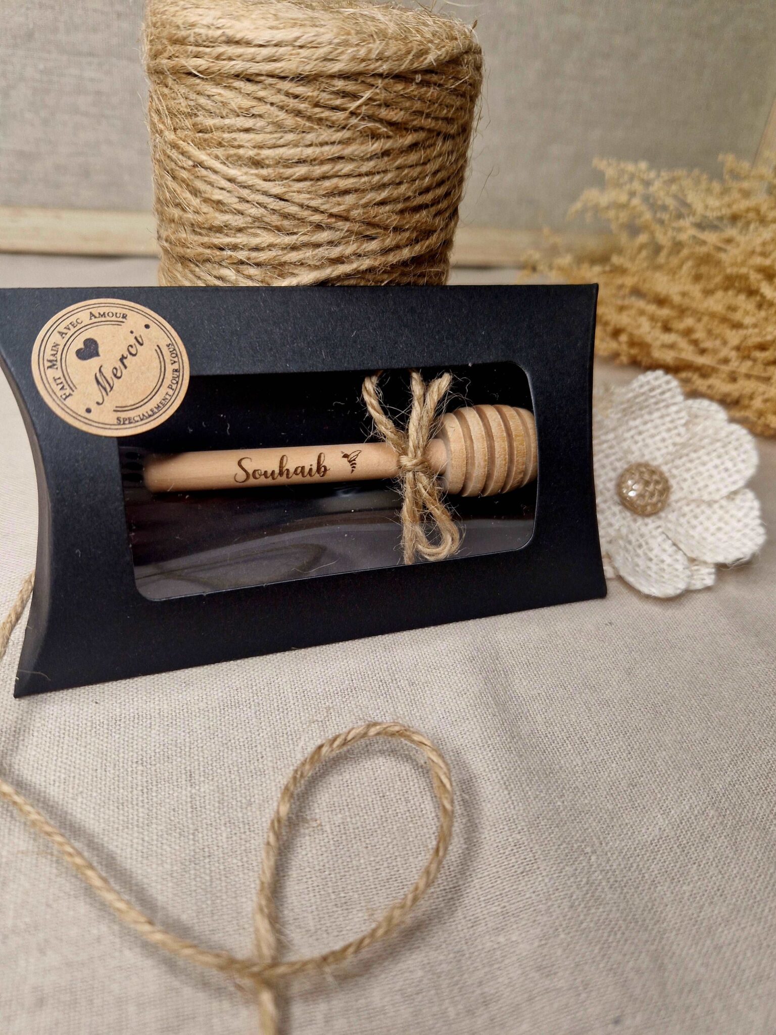 cuillère à miel en bois personnalisé cadeau invite mariage baptême goodies mon objet perso