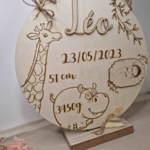 cadeau de naissance plaque en bois prenom bébé decoration personnalisee natuelle mon objet perso