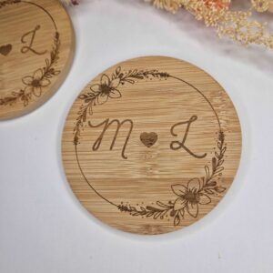 sous tasse sous verre en bois prenom grave rond carre personnalise mon objet perso