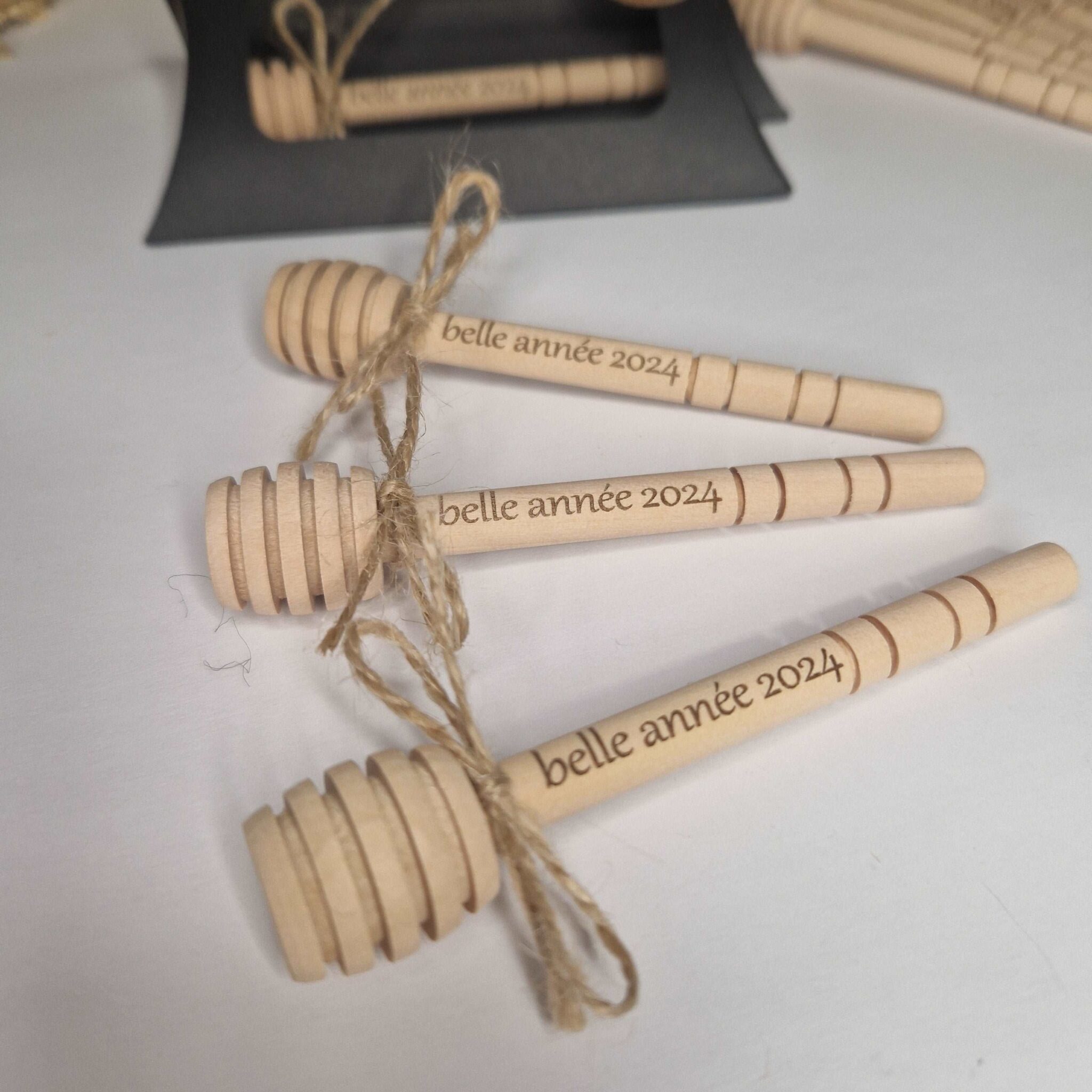 cuillères à miel en bois personnalise logo cadeau invites entreprise goodies mon objet perso