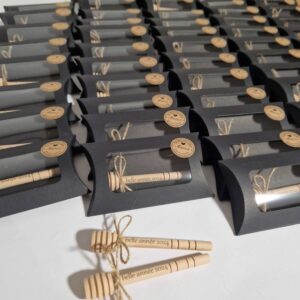 cuillères à miel en bois personnalise logo cadeau entreprise goodies mon objet perso