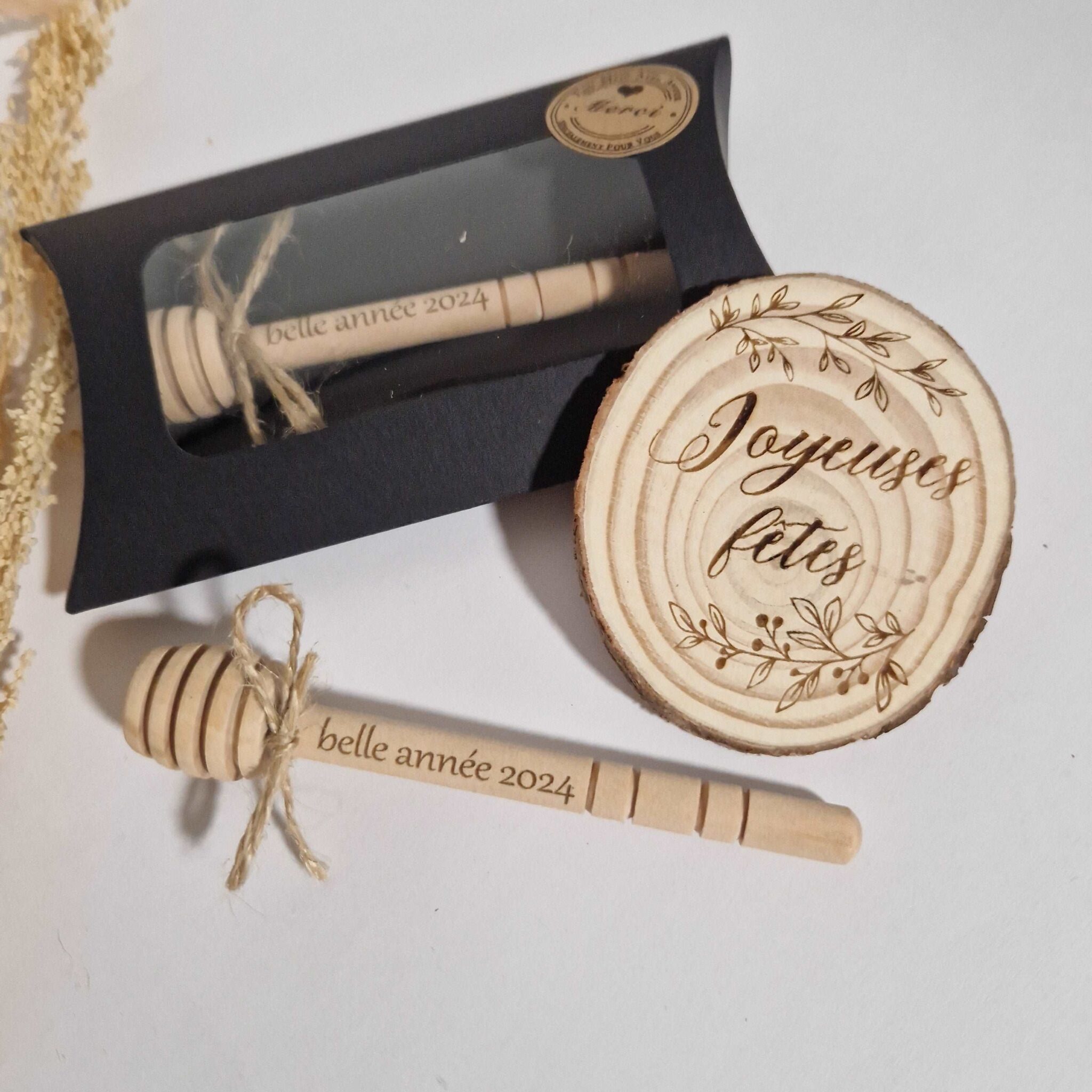 cuillères à miel en bois personnalise logo cadeau invites entreprise goodies mon objet perso