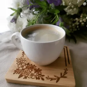 sous tasse sous verre en bois prenom grave rond carre personnalise mon objet perso