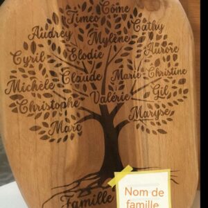 planche de bois teck grave arbre genealogique personnalise cadeau famille mon objet perso