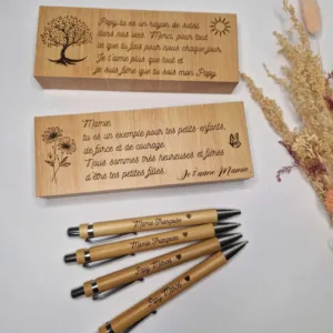 Coffret de 2 stylos à bille en bois personnalisables