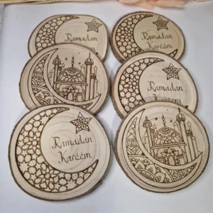 sous verre tasse bois décoration table ramadan