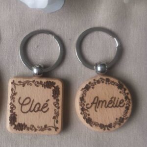porte clé en bois personnalise cadeau mon objet perso