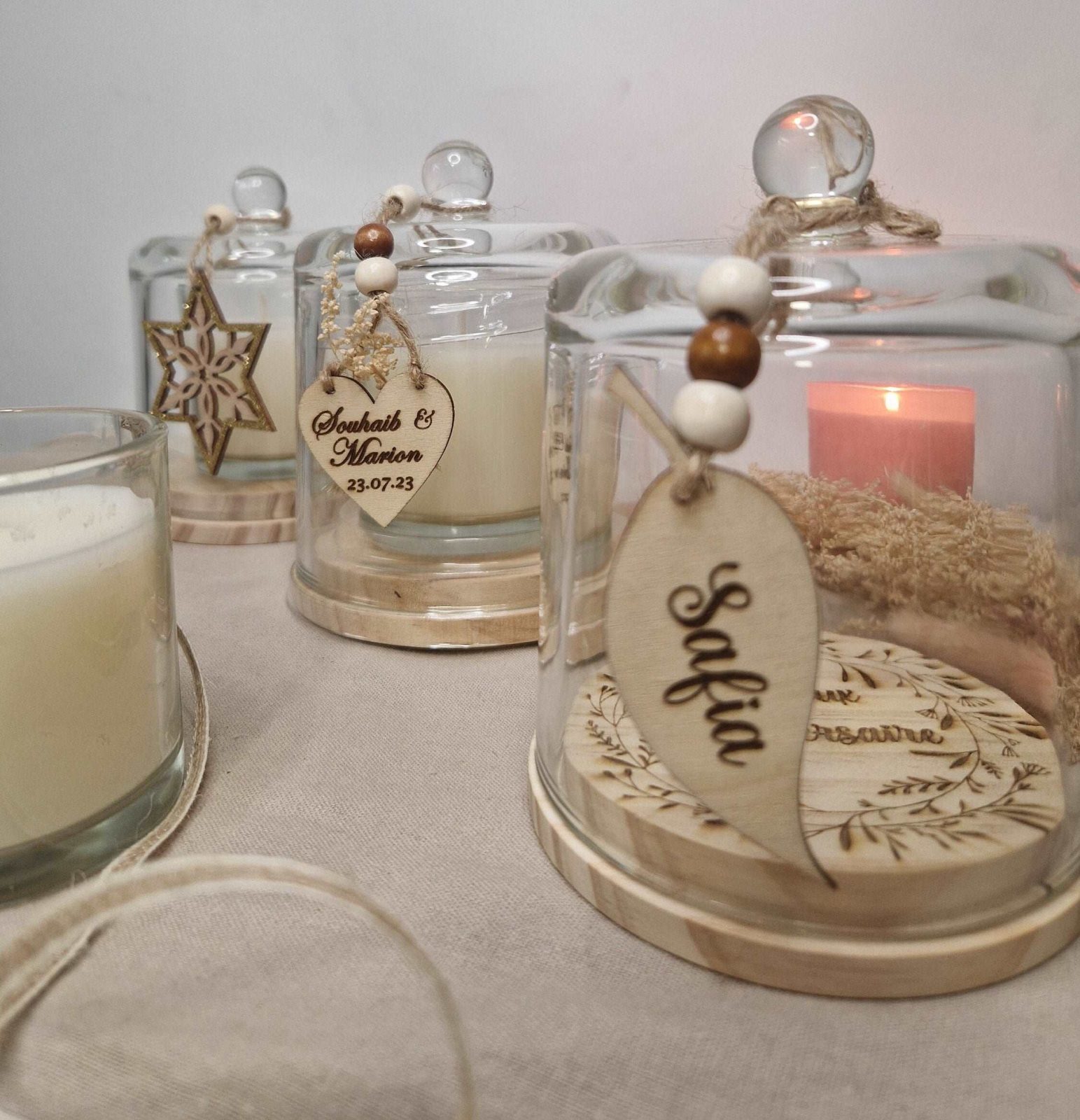 Bougie parfumée sous cloche personnalisée | Mon Objet Perso