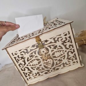 urne boite à cartes de mariage en bois gravé personnalise prénoms mariés cadeau de mariage mon objet perso