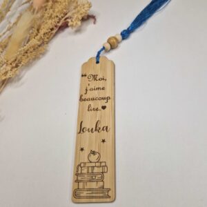 marque page programme en bois personnalise prenom cadeau mon objet perso