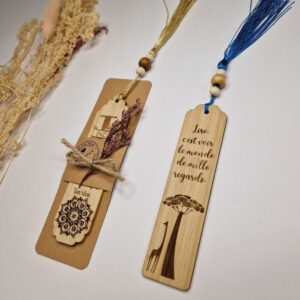 marque page programme en bois personnalise prenom cadeau mon objet perso