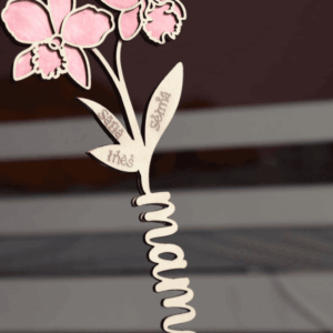 fleur en bois decoupee personnalise cadeau femme mon objet perso