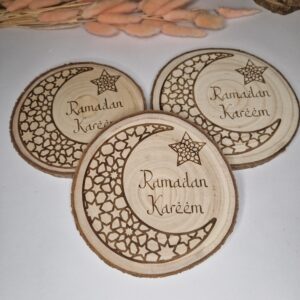 sous verre tasse bois ramadan