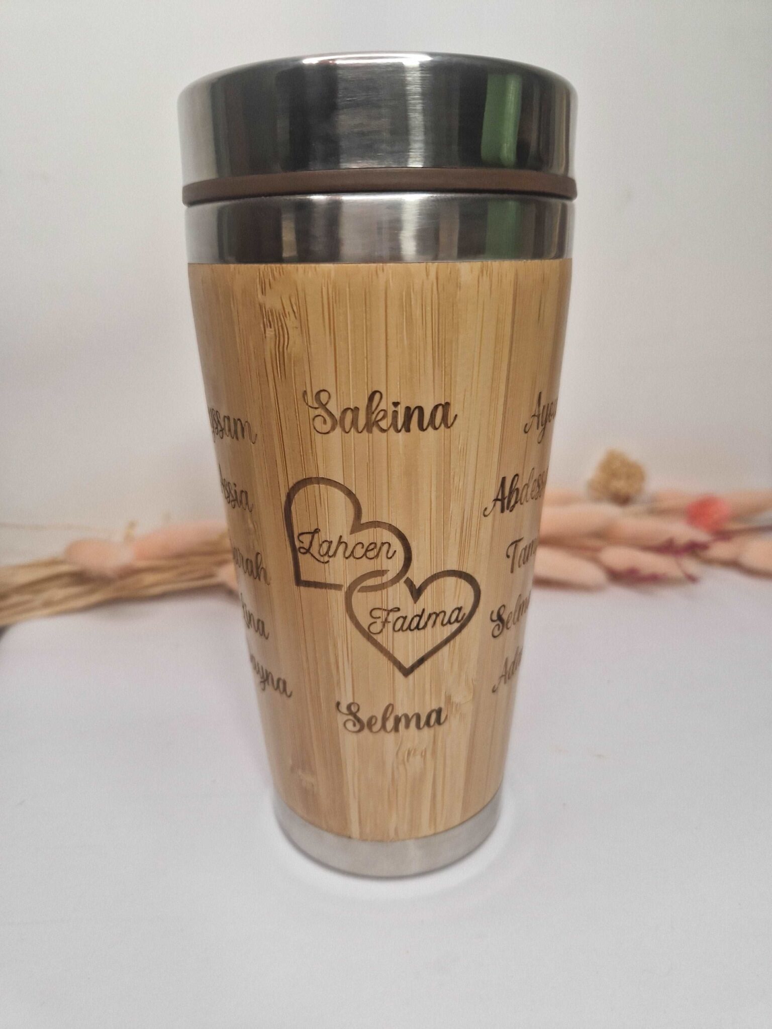 mug en bois personnalise grave prénom en calligraphie arabe prenom musulman cadeau couple petit ami mari homme femme mon objet perso