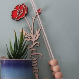 fleur en bois decoupee personnalisee prenom cadeau femme mon objet perso