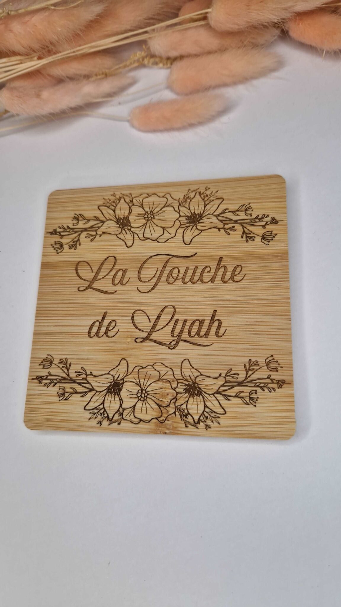 sous tasse sous verre en bois prenom grave rond carre personnalise mon objet perso