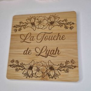 sous tasse sous verre en bois prenom grave rond carre personnalise mon objet perso